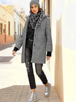 Mandarin Vestes<Veste longue aspect laine