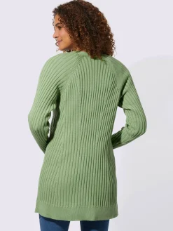 Collection L Gilets Et Cardigans<Veste longue en tricot 50% coton