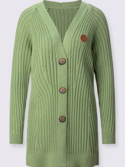 Collection L Gilets Et Cardigans<Veste longue en tricot 50% coton