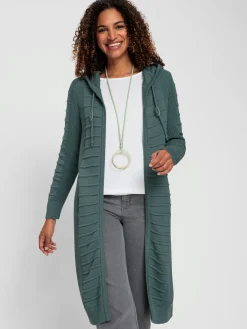 Collection L Gilets Et Cardigans<Veste longue en tricot 50% coton