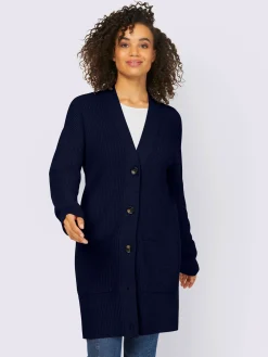 Best Connection Gilets Et Cardigans<Veste longue en tricot 2 poches plaquées