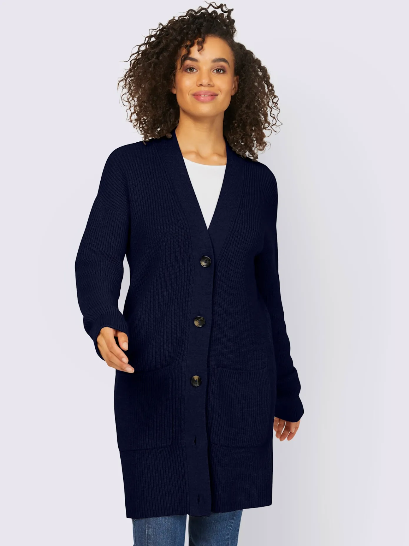 Best Connection Gilets Et Cardigans<Veste longue en tricot 2 poches plaquées