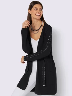 Creation L Gilets Et Cardigans<Veste longue en tricot mélange de lyocell et de viscose de qualité