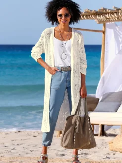 Linea Tesini Gilets Et Cardigans<Veste longue en tricot superbe motif ajouré