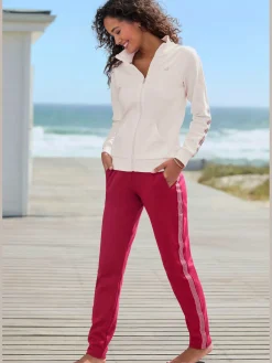 H.I.S Vestes<Veste sweat veste à col montant et rayures