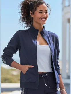 H.I.S Vestes<Veste sweat veste à col montant et rayures